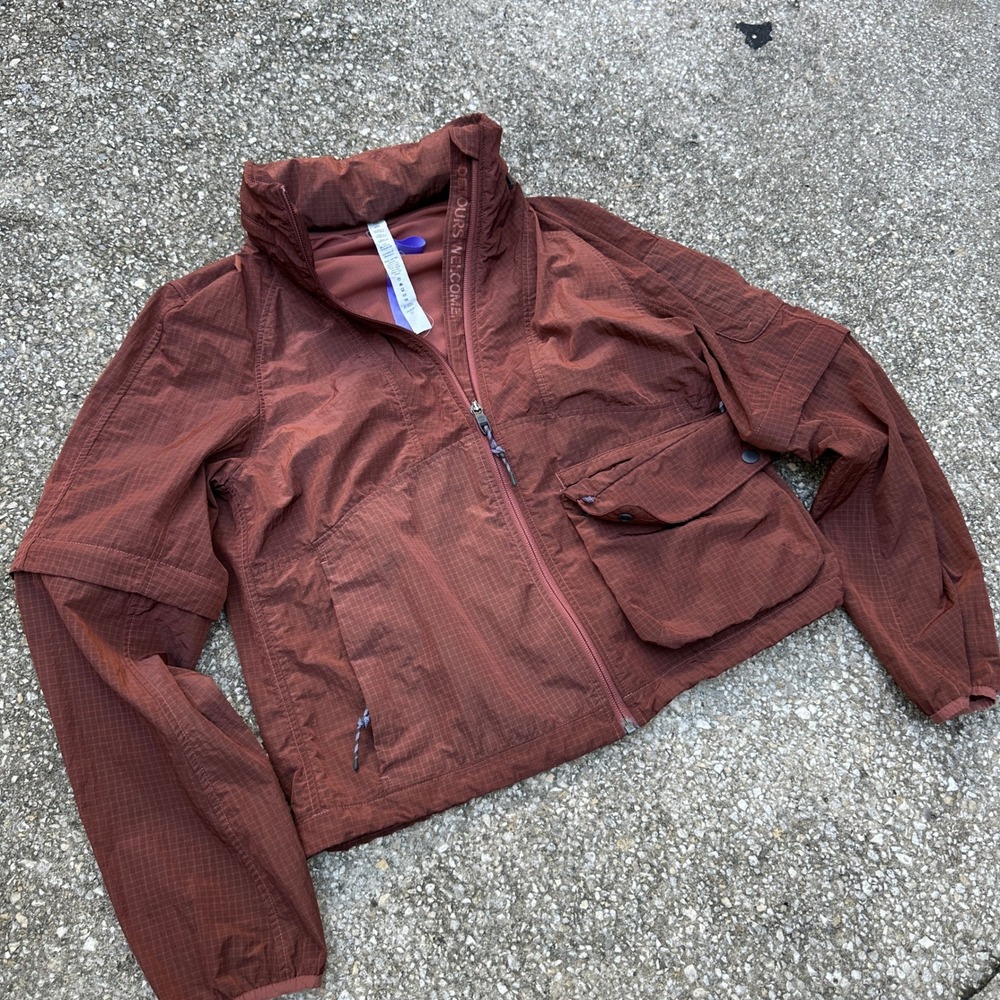 Lululemon Detours Welcome Jacket Mahogany Brown Ripstop Hooded Windbreaker 2